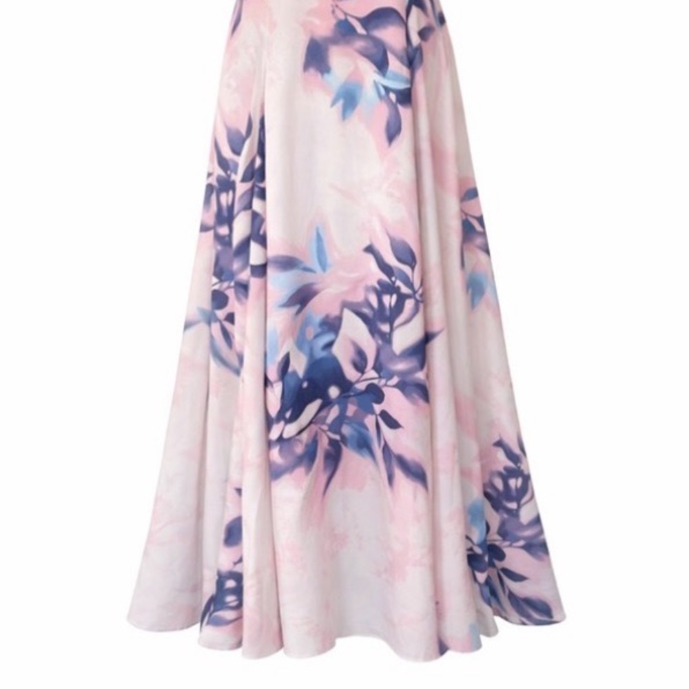 Abercrombie and Fitch Watercolor Floral Clasp Back Midi Dress (Strap Option) MP - Picture 6 of 8